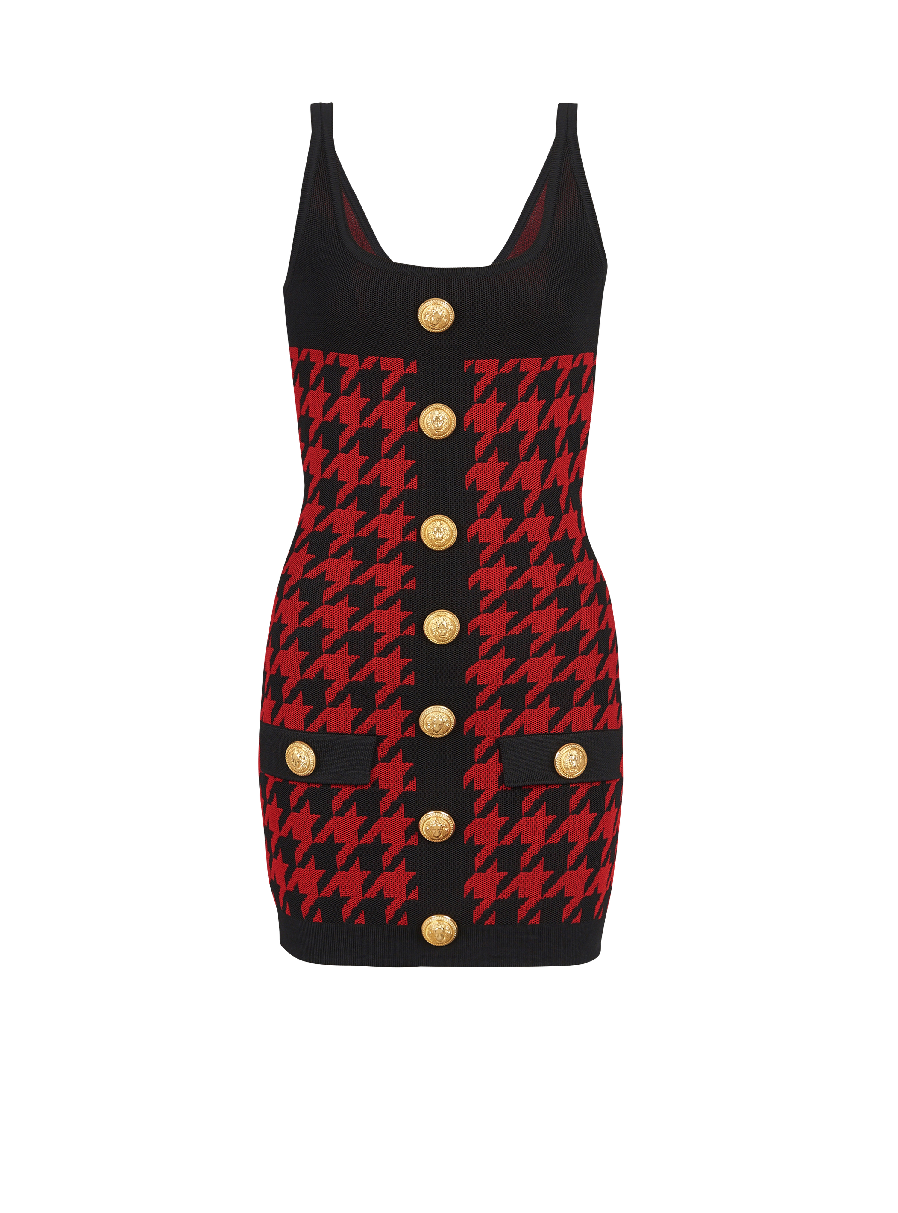 Short knit dress, red