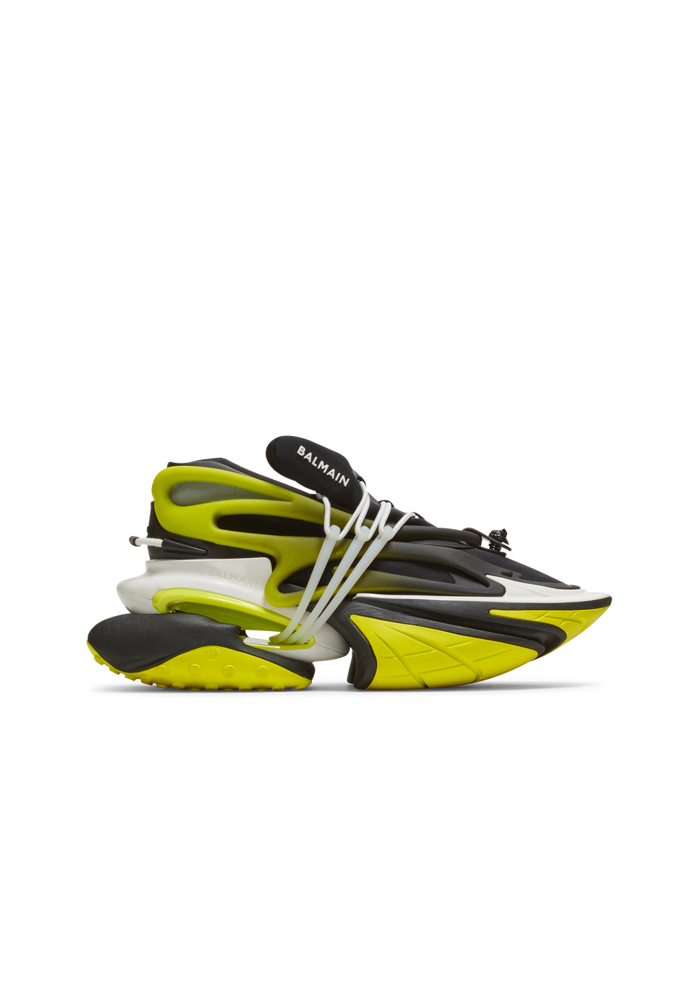 Unicorn low-top trainers in neoprene and leather, yellow, hi-res