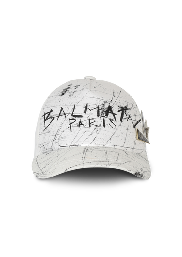 Cotton cap with graffiti Balmain logo