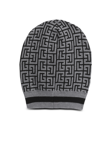 Balmain monogram embroidered wool hat